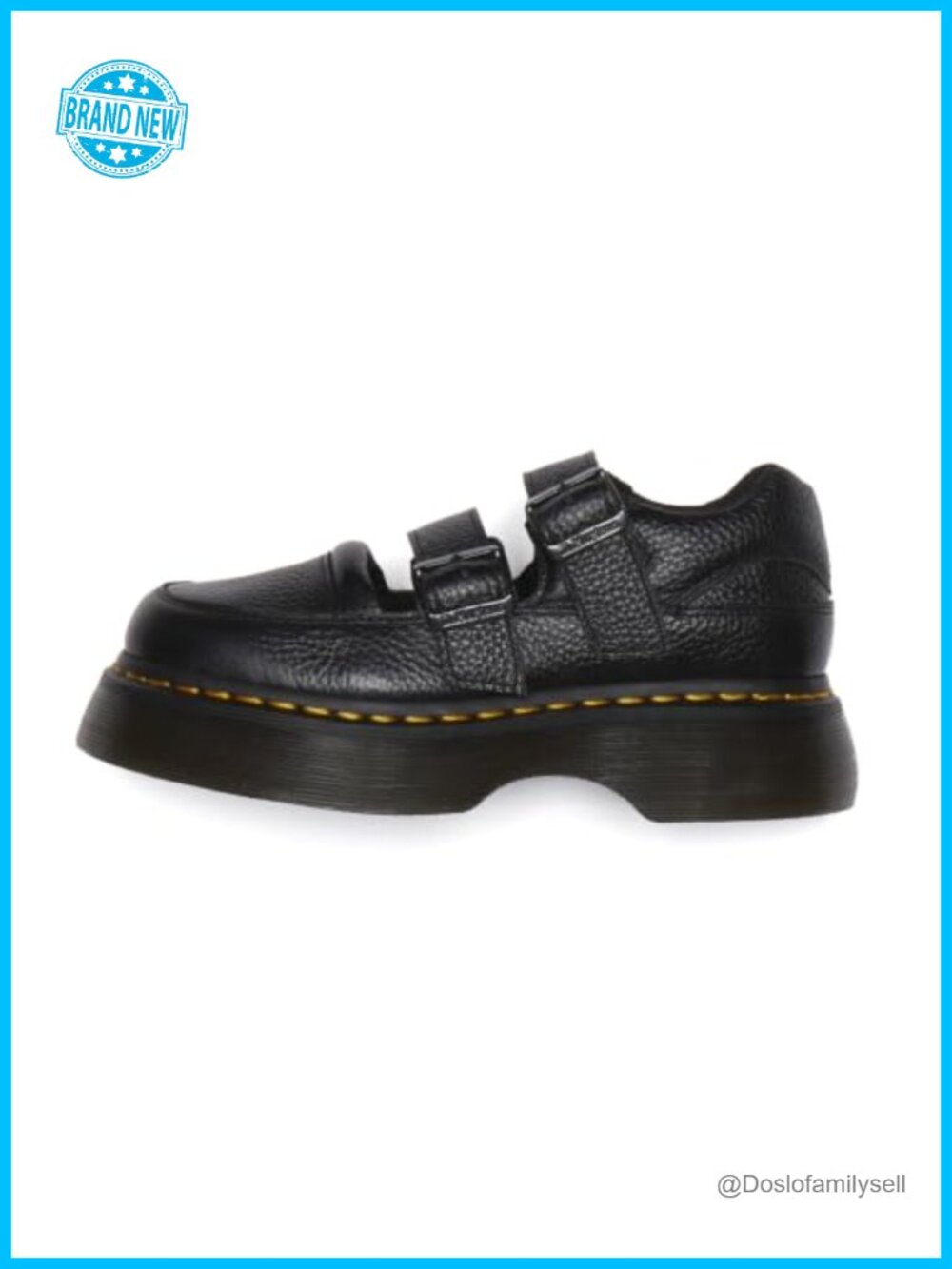 Dr. Martens Buzz Mary Jane Leather Flats Platform Buckle Comfort